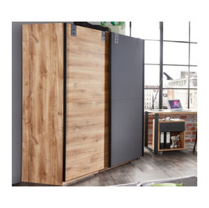 Šatní skříň s posuvnými dveřmi Liverpool, 180 cm, dub