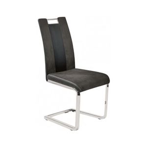 Jídelní židle Bari, šedá látka/černá ekokůže