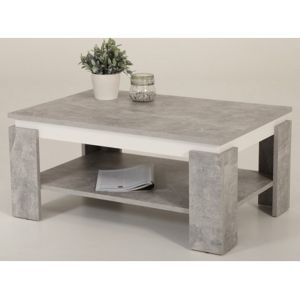 Konferenční stolek Tim, šedý beton/bílý