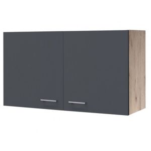 Horní kuchyňská skříňka Tiago H100, dub san remo/šedá, šířka 100 cm