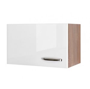 Horní kuchyňská skříňka Valero KH60, dub sonoma/bílý lesk, šířka 60 cm