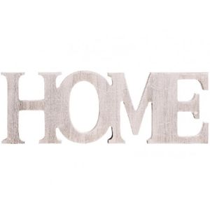 Dekorace s nápisem Home, bílá/šedá vintage