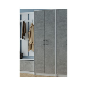 Šatní skříň Vincent, bílá/šedý beton