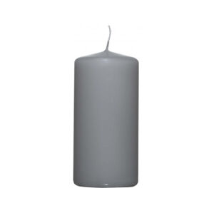 Válcová svíčka světle šedá, 12 cm