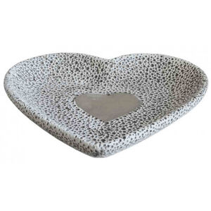 Dekorativní miska tvar srdce 24,5 cm, cement