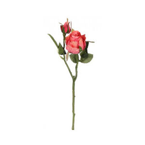 Umělá květina Růže 46 cm, oranžovo-růžová