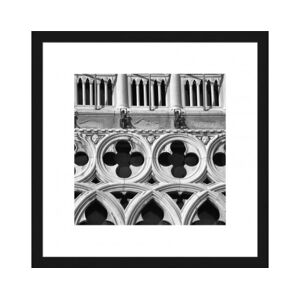 Rámovaný obraz Dóžecí palác fasáda 30x30 cm, černobílý