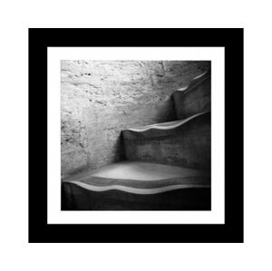 Rámovaný obraz Schody 20x20 cm, černobílý