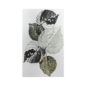 Kovová nástěnná dekorace Barevné listy, 50x90 cm