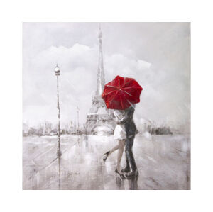 Ručně malovaný obraz Láska v Paříži 80x80 cm, 3D struktura