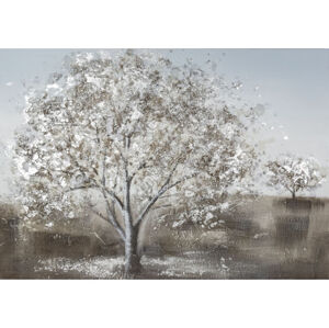 Ručně malovaný obraz Zasněžený strom 100x70 cm, 3D struktura