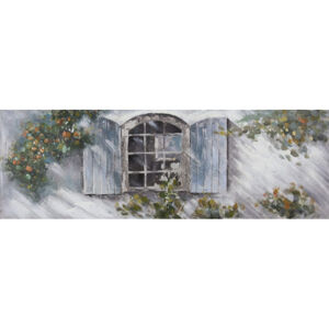 Ručně malovaný obraz Okenice 150x50 cm, výrazná struktura