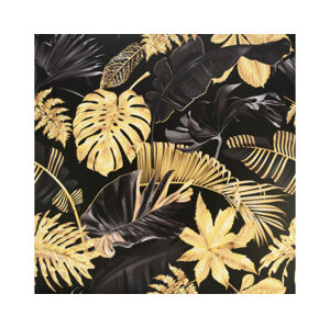 Obraz na plátně Černozlaté tropické listy, 80x80 cm