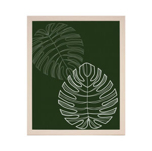 Rámovaný obraz Tropické listy, 24x30 cm