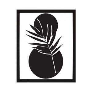 Rámovaný obraz Černobílá rostlinná abstrakce II, 24x30 cm