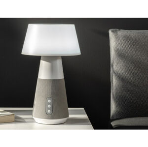 Stolní LED lampa DJ 28 cm, bluetooth, šedá/bílá