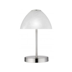 Stolní LED lampa Queen 24 cm, matný nikl/bílé sklo