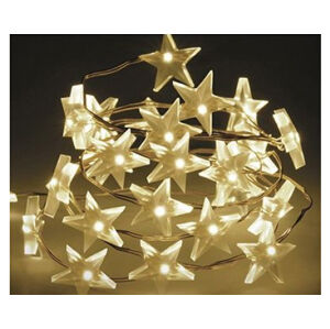 LED světelný řetěz Vánoční hvězdičky, teplá bílá