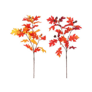 Podzimní větev (2 druhy) Dub s žaludy, oranžová