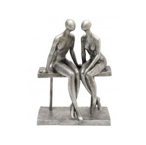 Dekorační soška Zamilovaný pár, stříbrná