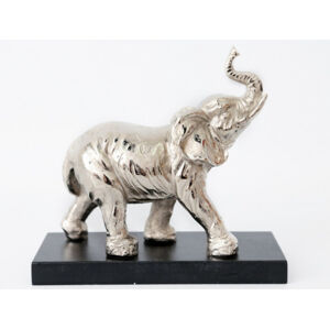 Dekorační soška Velký slon, stříbrná