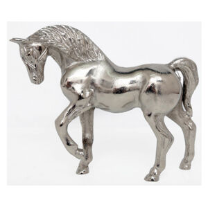 Dekorační soška Kůň, stříbrná