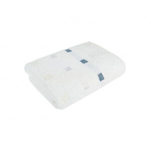 Froté ručník pro hosty Quattro, tencel, bílý, kostičky, 36x50 cm