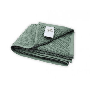 Ručník Ocean, BIO bavlna, tmavě zelený, vlnkovaný vzor, 50x100 cm