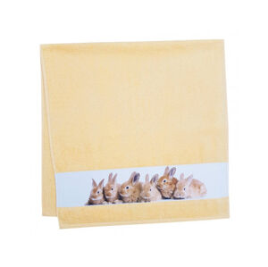 Dětská osuška 75x150 cm, motiv králíci, žlutá