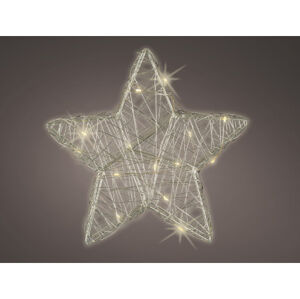 Vánoční dekorace LED hvězda, stříbrná