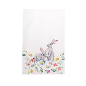 Běhoun na stůl Velikonoční motiv - zajíčci na louce, 150x40 cm