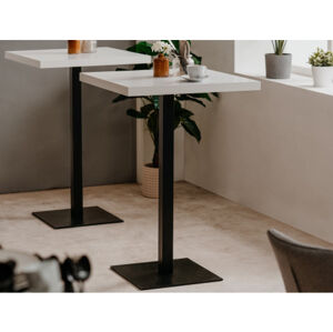 Barový stůl Quadrato 70x70 cm, bílý/černý
