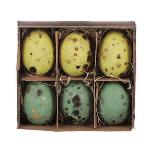 Velikonoční dekorace Vyfouklá vajíčka, 6 ks, zelená