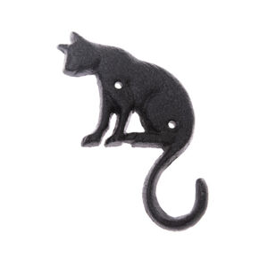 Nástěnný věšák Litinová kočka s dlouhým ocasem