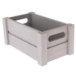 Úložný box dřevěný šedý, 21,5x12,5x9,5 cm
