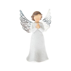 Dekorační soška Anděl modlící se 12 cm, bílý
