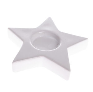 Svícen na čajovou svíčku bílá hvězda, 11,5 cm