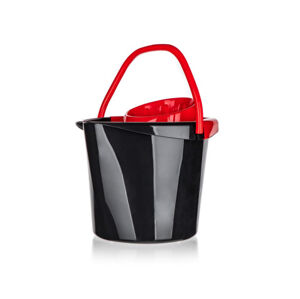 Úklidový kbelík se ždímačem Eco 14 l, černá/červená