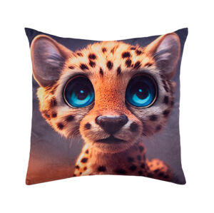 Dětský dekorační polštář Zvířecí mláďátko leopard, 35x35 cm