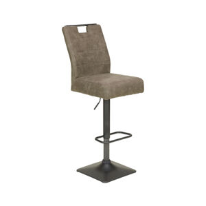 Barová židle Jill, šedo-hnědá látka