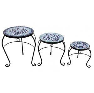 Kulatý stolek pod kvetiny, 3 kusy, 32x32x41 cm/27x27x33 cm/21x21x25 cm