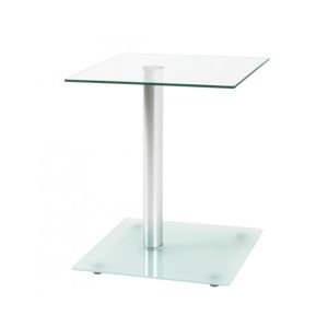 Přístavný stolek Quadrat, čiré/mléčné sklo