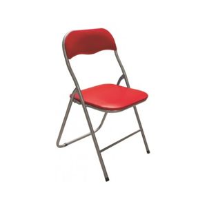 Skládací židle Foldus, červená ekokůže